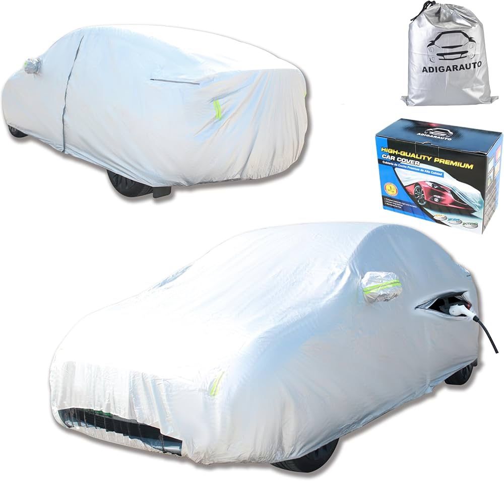 Car Cover Fit for 2017-2023 Tesla Model 3 - All-Weather Outdoor, Waterproof, UV & Rain Protection, Breathable Mesh Ventilation, Charging Port & Driver