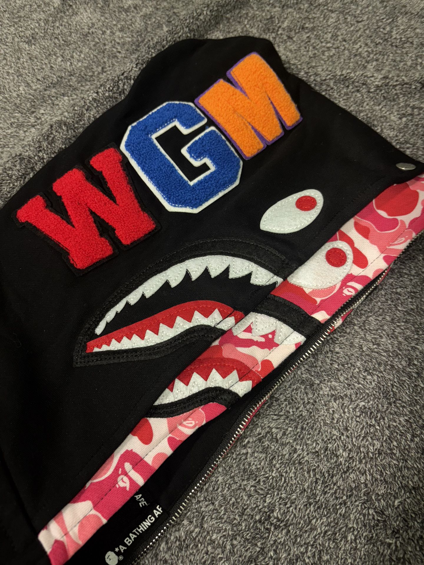Double Hooded Bape Hoodie Pink/Black