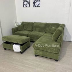 Green Modern Sectional Couch 