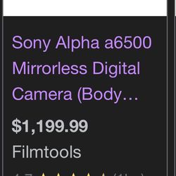 Sony Alpha a6500 Sony Alpha A7 IV Sor Mirrorless Digital Full-Frame Mir Camera