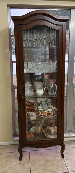 Display Cabinet with Glass Doors, 5 Shelves,