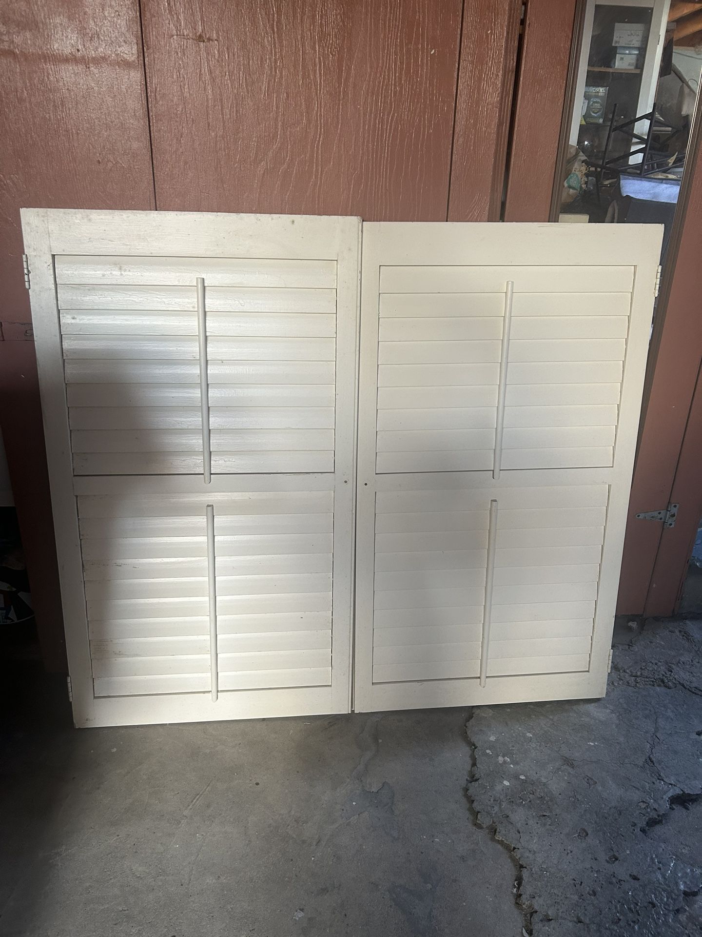 Solid wood blinds measures 53 wide and 47 high