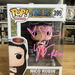 JSA CERTIFIED STEPHANIE YOUNG Nico Robin One Piece Funko Pop #399 Anime Manga