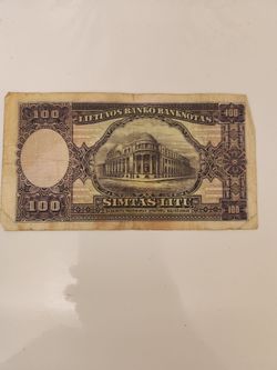 Lithuania 100 Litu Banknote Lietuvos Banko