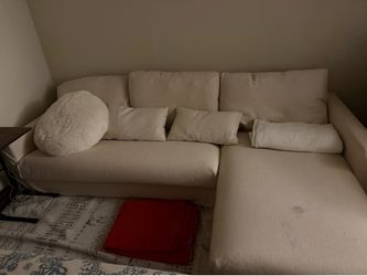 seat sleeper sofa with chaise, Gunnared beige used