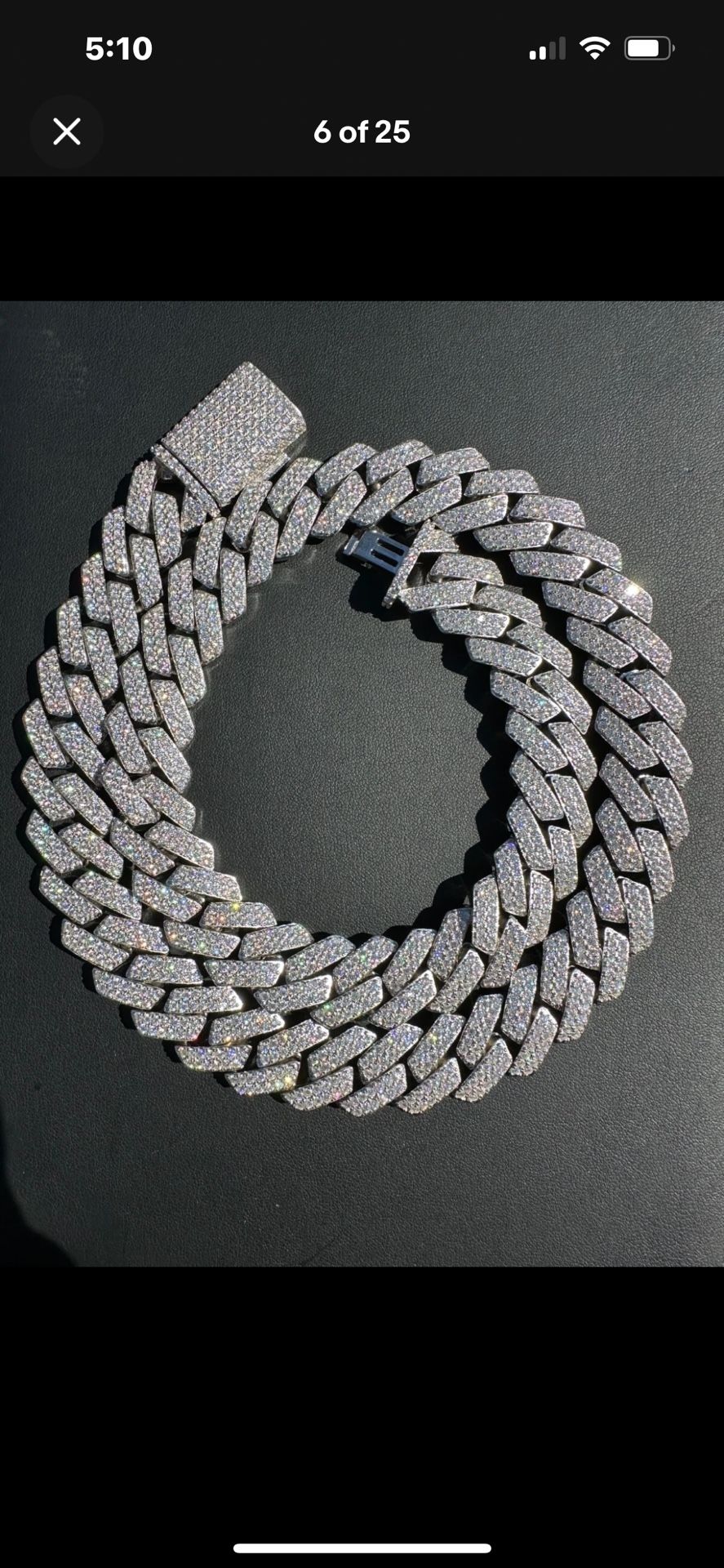 VVS 15mm Moissanite Chain 