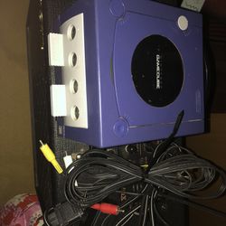 GameCube With Oem Cords And Memory Cards