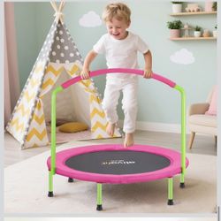 ATIVAFIT 36“ Kids Trampoline with Big Handle Compact Indoor/Outdoor Mini Trampoline for Toddlers (2‑6 Years)