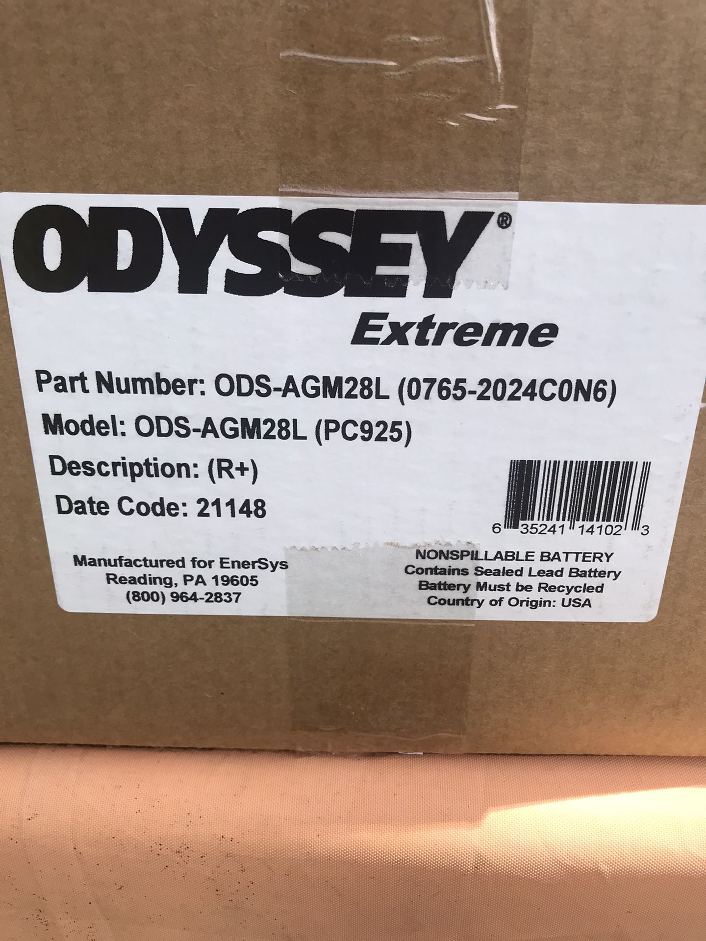 Odessey Extreme Series PC 925 Battery
