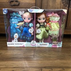 Frozen!! Disney Animator Dolls Anna & Elsa Deluxe Gift Set 12 Pieces 