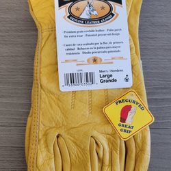 (New) Wells Lamont Premium Leather Work Gloves, Large