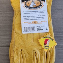(New) Wells Lamont Premium Leather Work Gloves, Large