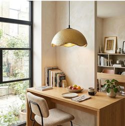 New gold  beige chandelier pendant light fixture lamp wicker