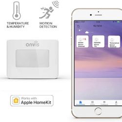 Smart Motion Sensor Wireless PIR Detector Works with Apple HomeKit Hygrometer Thermometer Temperature Humidity Gauge Siri Enabled Bluetooth Remote Tri