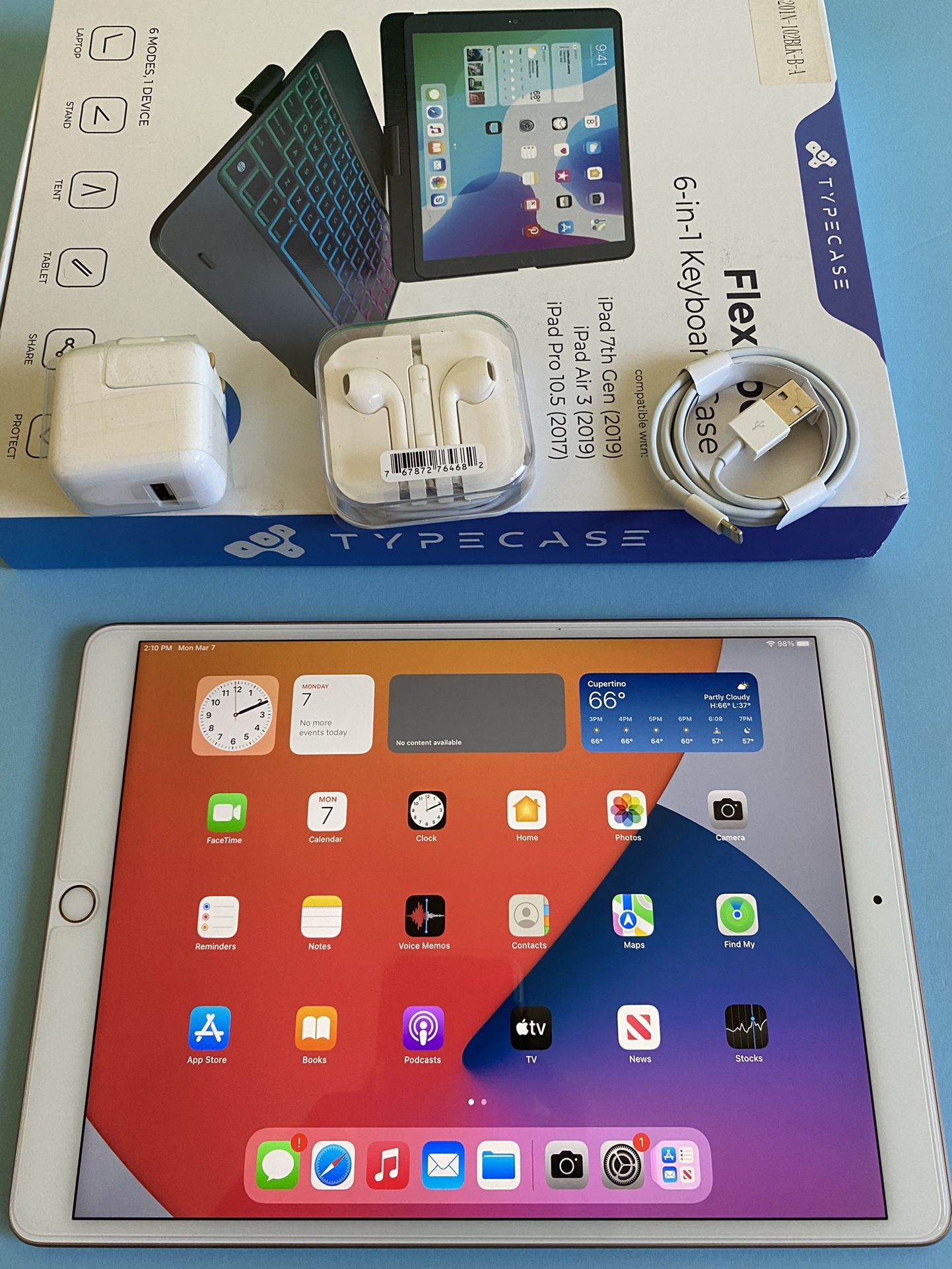 Apple IPad Air 3rd Generation (10.5” Retina/ Latest IOS 15/2019 Model ) 64GB with Keyboard & Accessories (Apple pencil compatible)