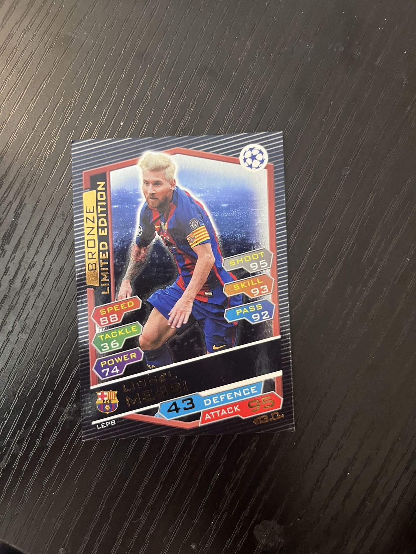 Limited Edition Bronze Messi Card