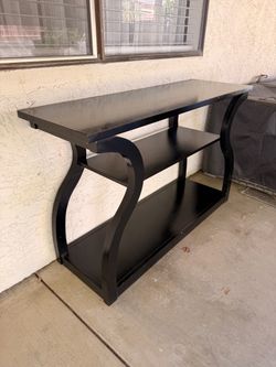 Black Console Table with Two Shelves