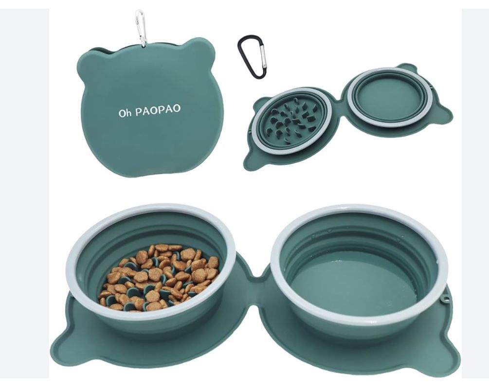 Collapsible Dog Bowls Water, Portable Travel Pet Food Feeding Cat Bowl