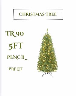 π5 ft. Pre-Lit LED Pencil Spruce Artificial Christmas Tree with 150-Twinkling White Lights (TR90)π