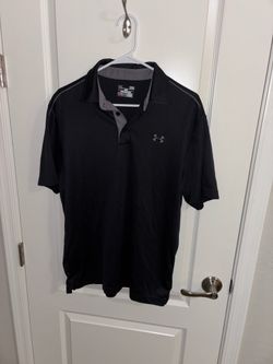 Under Armour Men's Black Polo with Gray Accents size L & Athletic Pants 36x32