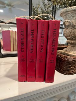 Set of 5 vintage red hardback John Jakes books