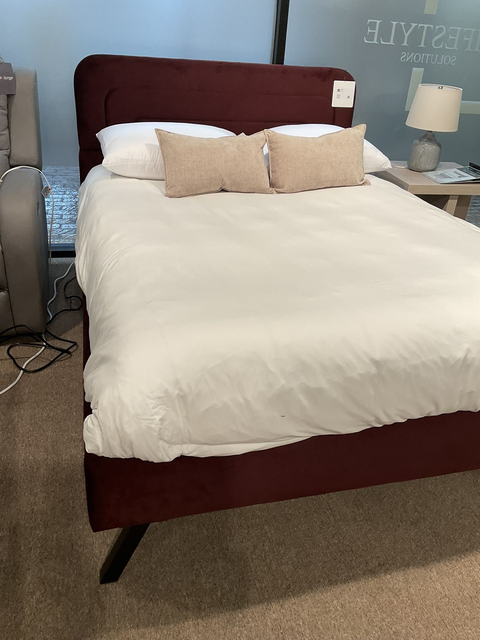 New Full/Double size platform bed fabric upholstered