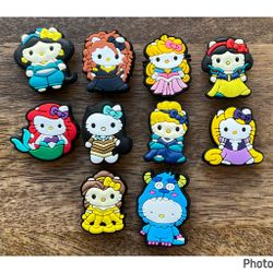 Hello kitty, croc charms bundle