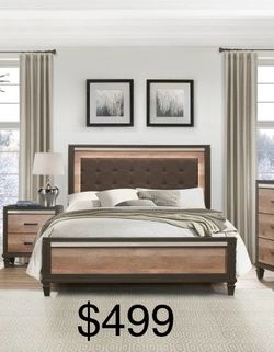 New In Box Cal King LED Headboard Footboard And Rails 