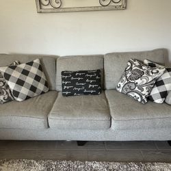 Couch, Love Seat, And Throw Pillows