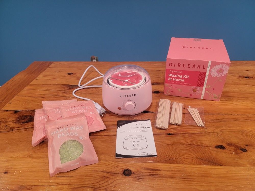 At Home Girlearle Waxing Kit for Women & Men ~ Wax Warmer, Hair Removal