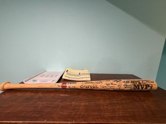 Autographed World Series MVPs Cooperstown bat
