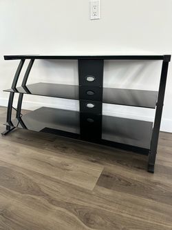 Black Glass 3-Tier TV Stand / Media Console