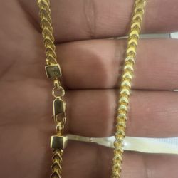 925 PLATED GOLD 24” FRANCO 