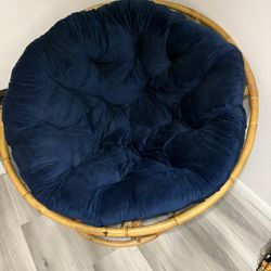 Papason Chair with Navy Blue Cushion