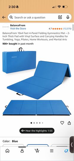 Exercise folding mats 10’x4’ (2 mats 10’x8’ together)