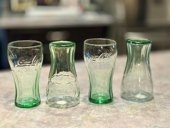 Vintage Set / 6 " Georgia Green," Coca-Cola  Glasses
