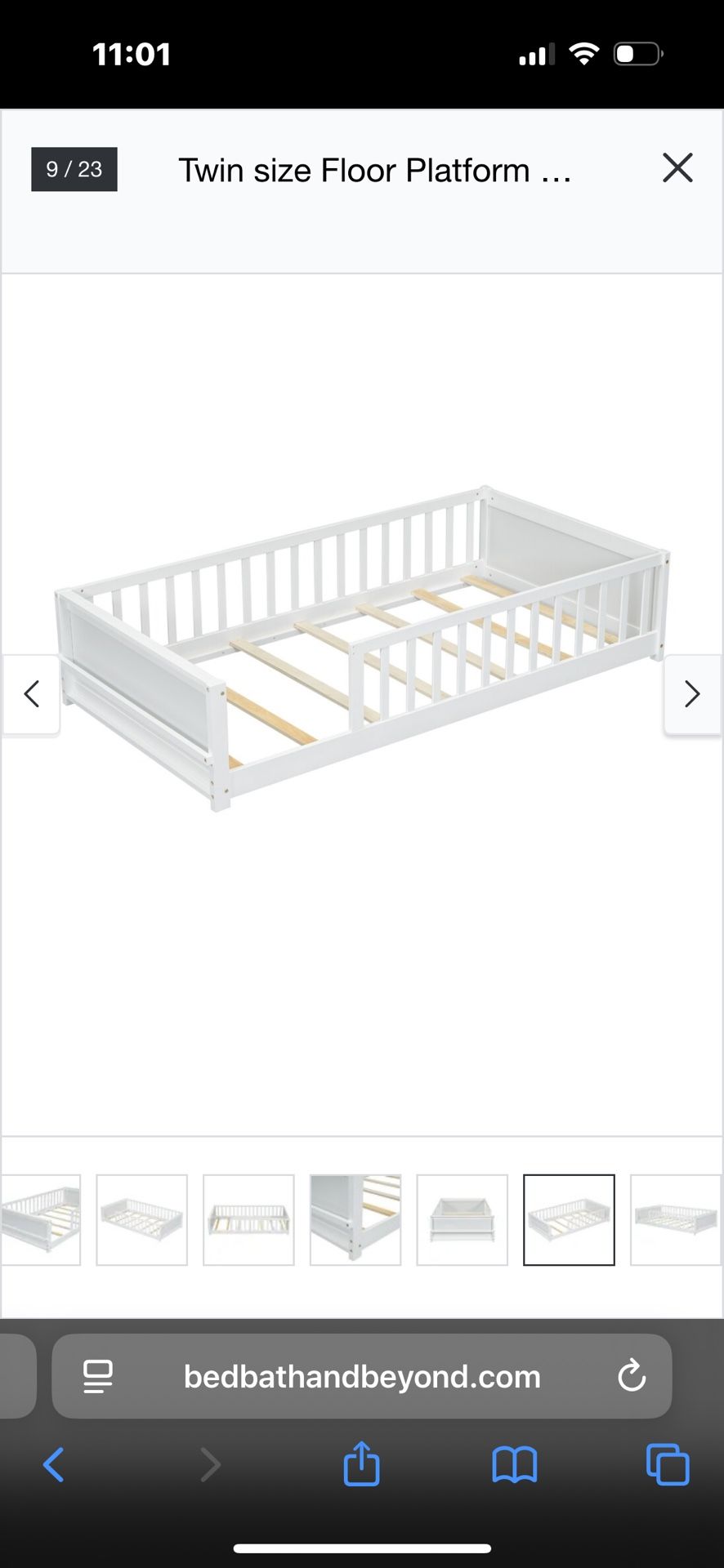 White Twin Montessori Floorbed