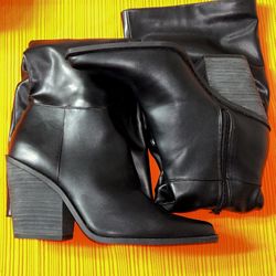 Size 8 Black Boots Leather 