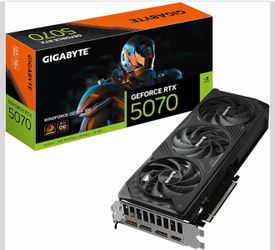 GIGABYTE GeForce RTX 5070 WINDFORCE OC SFF 12G Graphics Card, 12GB 192-bit GDDR7, PCIe 5.0, WINDFORCE Cooling System, GV-N5070WF3OC-12GD Video Card
