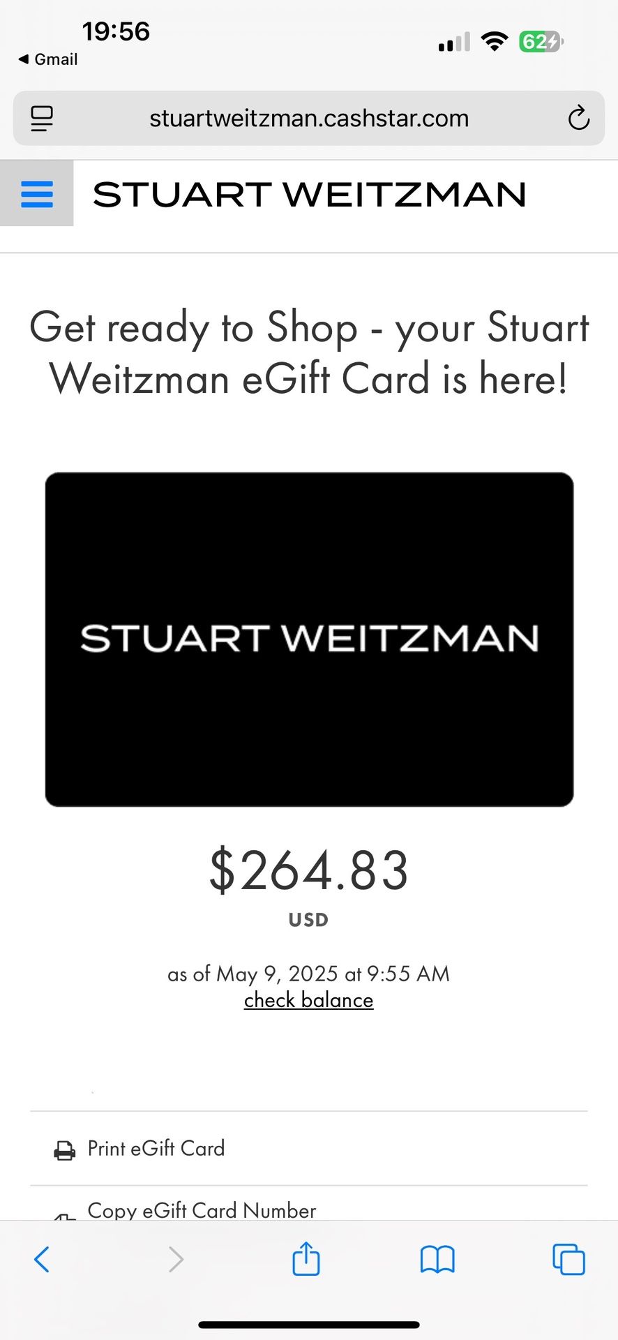 Stuart Weitzman Store Credit