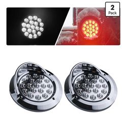 XtraGlow 4" Round Dual Revolution LED Tail Lights Red Stop Turn Reverse 19 LEDs