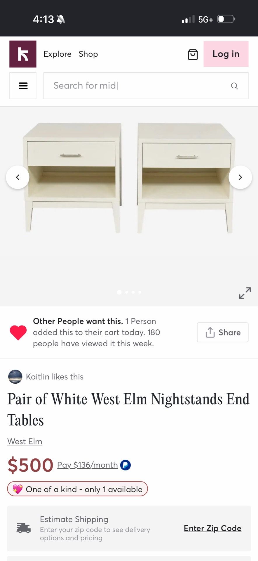 West elm night stands