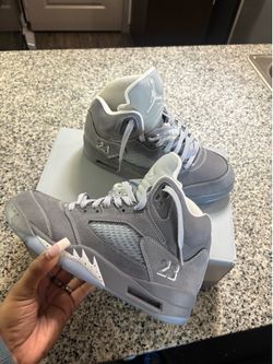 wolf grey 5's air jordan's 👟