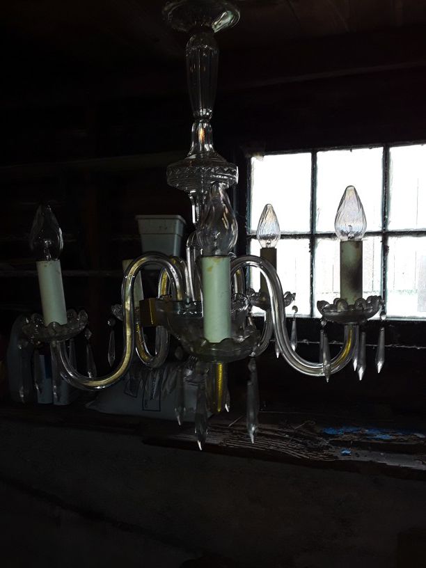 Antique glass crystal chandelier old awesome