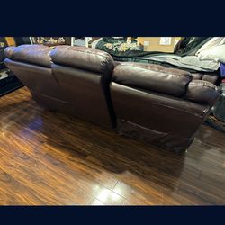 3 Brown Leather Couches 