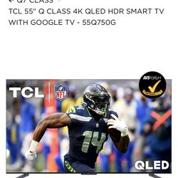 New 55' QLED TLC Smart Television 