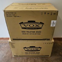 Brand New sealed Vox Telstar 4pc Drum Set 13/14/12/16 - Silver Croco