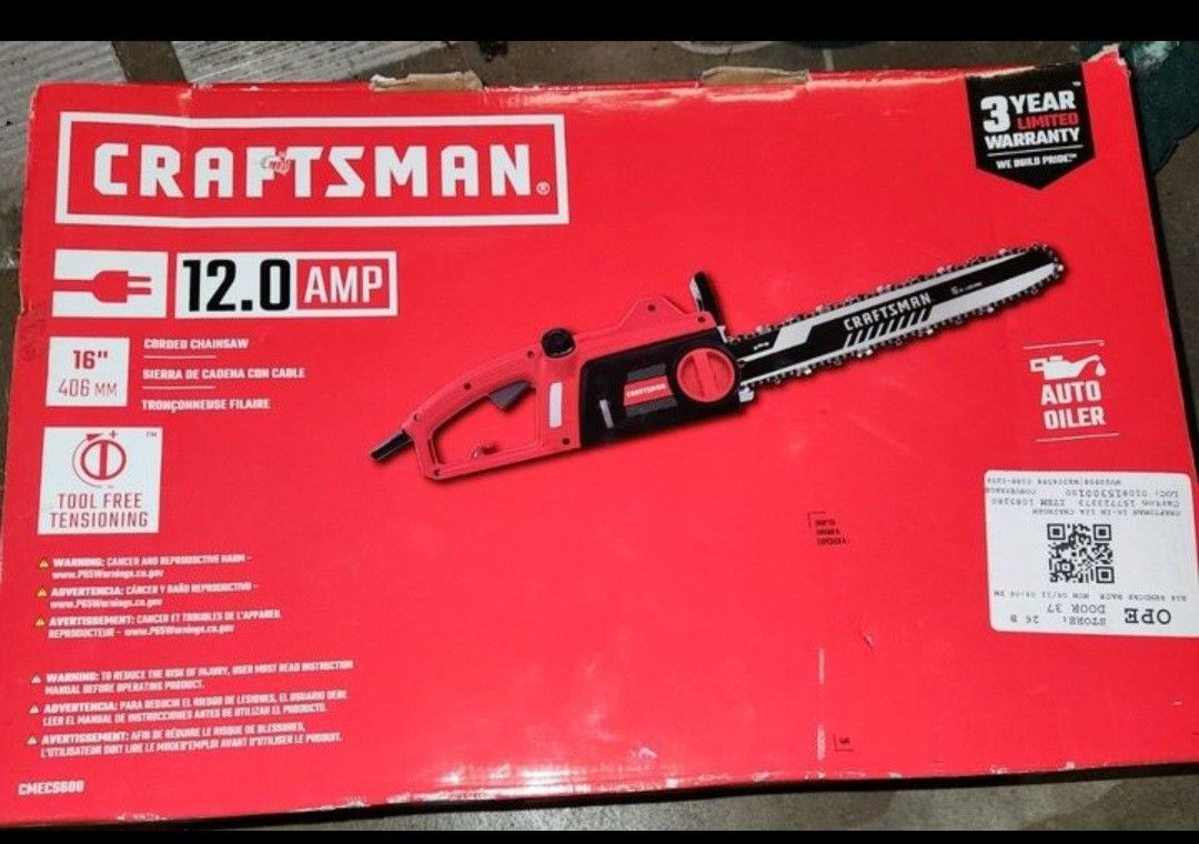 CRAFTSMAN 16-in Corded Electric Chainsaw
Model #CMECS600