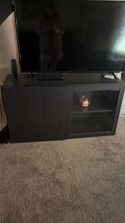 Dark Brown TV Stand with Cabinet