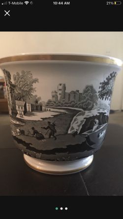 Collectible-Copeland Spode Italian England Landscape Porcelain Pot